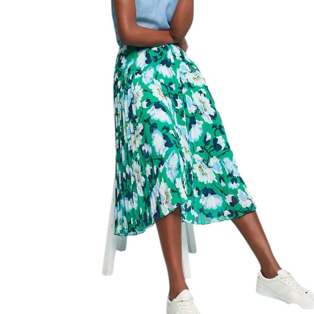 Anthropologie Mauve Roseanna Pleated Floral Pleated Midi Skirt Cocktail Size M